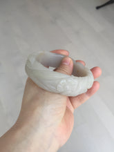 Load image into Gallery viewer, 60mm 100% natural light pink/white/gray carved nine-tailed fox Quartzite (Shetaicui jade)bangle XY112
