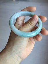 Load image into Gallery viewer, 55.5mm Certified Type A 100% Natural light green purple with floating flowers Jadeite bangle PA131-6646
