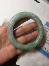 Load image into Gallery viewer, 卖了 58mm certified 100% natural type A light sunny green chubby round cut jadeite jade bangle BL8-5394
