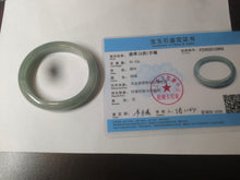 Load image into Gallery viewer, 50.5mm Certified Type A 100% Natural dark green/gray oval Jadeite Jade bangle AT93-2862
