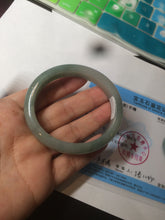 Load image into Gallery viewer, 50.5mm Certified Type A 100% Natural dark green/gray oval Jadeite Jade bangle AT93-2862
