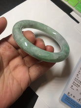 Load image into Gallery viewer, 卖了 58mm certified 100% natural type A light sunny green chubby round cut jadeite jade bangle BL8-5394
