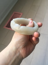 Load image into Gallery viewer, 60mm 100% natural light pink/white/gray carved nine-tailed fox Quartzite (Shetaicui jade)bangle XY112
