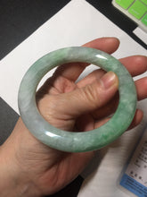 Load image into Gallery viewer, 卖了 58mm certified 100% natural type A light sunny green chubby round cut jadeite jade bangle BL8-5394
