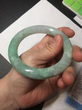 Load image into Gallery viewer, 卖了 58mm certified 100% natural type A light sunny green chubby round cut jadeite jade bangle BL8-5394
