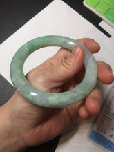 Load image into Gallery viewer, 卖了 58mm certified 100% natural type A light sunny green chubby round cut jadeite jade bangle BL8-5394
