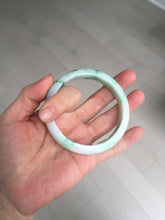 Load image into Gallery viewer, 58mm Certified Type A 100% Natural sunny green/white Jadeite Jade bangle BN16-7069
