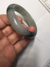 Load image into Gallery viewer, 53.7mm certificated Type A 100% Natural dark green gray black Jadeite Jade bangle S87-7052
