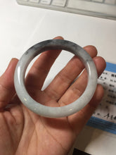 Load image into Gallery viewer, 51.5mm certified Type A 100% Natural black white light green (WuJi) Half Mountain, Half Water(半山半水) Jadeite Jade bangle PB158-5849

