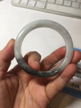 Load image into Gallery viewer, 51.5mm certified Type A 100% Natural black white light green (WuJi) Half Mountain, Half Water(半山半水) Jadeite Jade bangle PB158-5849
