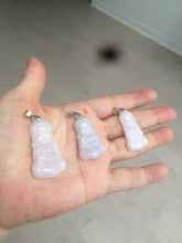 Load image into Gallery viewer, 全卖了N 100% Natural white light purple jadeite Jade baby buddha (宝宝佛) pendant group B98
