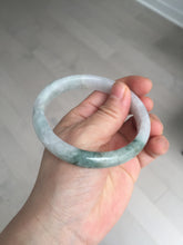 Load image into Gallery viewer, 58.7mm Certified Type A 100% Natural light green/white Jadeite Jade bangle BN15-7081
