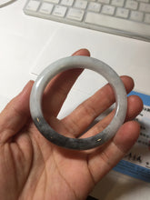 Load image into Gallery viewer, 51.5mm certified Type A 100% Natural black white light green (WuJi) Half Mountain, Half Water(半山半水) Jadeite Jade bangle PB158-5849
