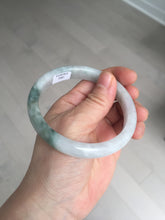 Load image into Gallery viewer, 58.7mm Certified Type A 100% Natural light green/white Jadeite Jade bangle BN15-7081
