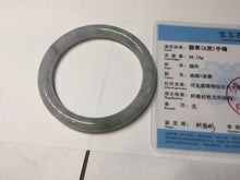 Load image into Gallery viewer, 57.4mm Certified Type A 100% Natural light green purple gray round cut Jadeite Jade bangle BQ60-6887
