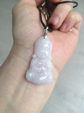 Load image into Gallery viewer, 全卖了N 100% Natural white light purple jadeite Jade baby buddha (宝宝佛) pendant group B98
