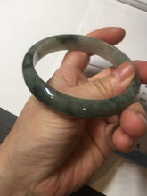 Load image into Gallery viewer, 60.5mm Certified Type A 100% Natural dark green/gray Jadeite Jade bangle S88-7057
