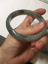 Load image into Gallery viewer, 60.5mm Certified Type A 100% Natural dark green/gray Jadeite Jade bangle S88-7057
