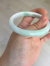 Load image into Gallery viewer, 51mm Certified Type A 100% Natural sunny green white Jadeite Jade oval bangle D161-5352
