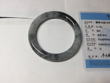Load image into Gallery viewer, RESERVED! please don&#39;t order. Thank you. 55.5mm certified Type A 100% Natural black white light green (WuJi) chubby round cut Jadeite Jade bangle PB159-5845
