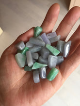 Load image into Gallery viewer, 100% natural type A icy watery sunny green/purple small Jadeite Jade baroque pendant group AX149
