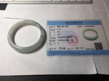 Load image into Gallery viewer, 59.5mm Certified Type A 100% Natural icy watery light green blue Jadeite Jade bangle BN68-2596
