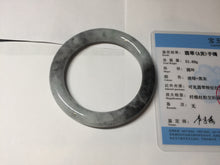 Load image into Gallery viewer, RESERVED! please don&#39;t order. Thank you. 55.5mm certified Type A 100% Natural black white light green (WuJi) chubby round cut Jadeite Jade bangle PB159-5845
