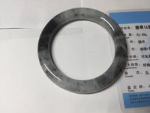 Load image into Gallery viewer, RESERVED! please don&#39;t order. Thank you. 55.5mm certified Type A 100% Natural black white light green (WuJi) chubby round cut Jadeite Jade bangle PB159-5845
