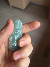 Load image into Gallery viewer, 100% natural white grade A light green white jadeite jade Guanyin pendants AU20-1
