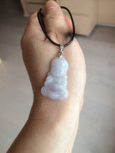 Load image into Gallery viewer, 全卖了N 100% Natural white light purple jadeite Jade baby buddha (宝宝佛) pendant group B98
