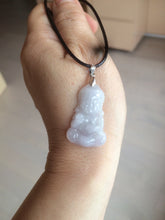 Load image into Gallery viewer, 全卖了N 100% Natural white light purple jadeite Jade baby buddha (宝宝佛) pendant group B98
