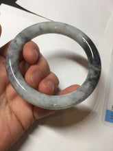 Load image into Gallery viewer, RESERVED! please don&#39;t order. Thank you. 55.5mm certified Type A 100% Natural black white light green (WuJi) chubby round cut Jadeite Jade bangle PB159-5845
