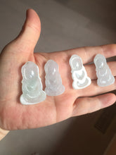 Load image into Gallery viewer, 100% Natural white light green jadeite Jade baby Buddha (宝宝佛) pendant group AU19
