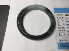 Load image into Gallery viewer, 58mm Certificate dark green/black/white sunny green/purple jadeite jade bangle BP27-4053
