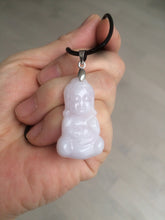 Load image into Gallery viewer, 全卖了N 100% Natural white light purple jadeite Jade baby buddha (宝宝佛) pendant group B98
