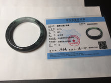 Load image into Gallery viewer, 58mm Certificate dark green/black/white sunny green/purple jadeite jade bangle BP27-4053
