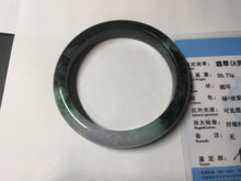 Load image into Gallery viewer, 58mm Certificate dark green/black/white sunny green/purple jadeite jade bangle BP27-4053
