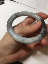 Load image into Gallery viewer, RESERVED! please don&#39;t order. Thank you. 55.5mm certified Type A 100% Natural black white light green (WuJi) chubby round cut Jadeite Jade bangle PB159-5845
