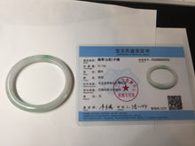 Load image into Gallery viewer, 51mm Certified Type A 100% Natural sunny green white Jadeite Jade oval bangle D161-5352
