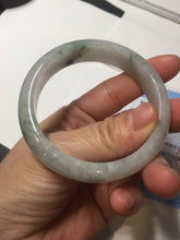 Load image into Gallery viewer, 53.7mm certificated Type A 100% Natural light green white Jadeite Jade bangle S89-7060
