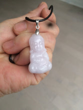 Load image into Gallery viewer, 全卖了N 100% Natural white light purple jadeite Jade baby buddha (宝宝佛) pendant group B98
