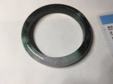 Load image into Gallery viewer, 58mm Certificate dark green/black/white sunny green/purple jadeite jade bangle BP27-4053
