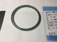 Load image into Gallery viewer, 60.5mm Certified Type A 100% Natural icy watery dark green/blue/gray/black slim round cut Guatemala Jadeite bangle BP28-7048
