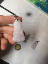 Load image into Gallery viewer, 全卖了N 100% Natural white light purple jadeite Jade baby buddha (宝宝佛) pendant group B98
