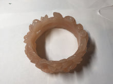 Load image into Gallery viewer, 57mm 100% natural pink carved Peony and money jars Quartzite (Shetaicui jade) bangle SY101
