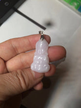 Load image into Gallery viewer, 全卖了N 100% Natural white light purple jadeite Jade baby buddha (宝宝佛) pendant group B98
