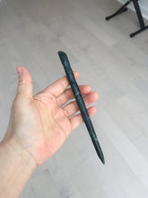 Load image into Gallery viewer, 17cm 100% Natural dark green/black bamboo Xiu Jade Serpentine hairpin AW1
