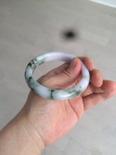 Load image into Gallery viewer, 56.3mm certified 100% natural Type A dark green/purple  jungle camouflage color jadeite jade bangle AX77-5285
