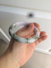 Load image into Gallery viewer, 56.3mm certified 100% natural Type A dark green/purple  jungle camouflage color jadeite jade bangle AX77-5285

