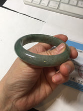 Load image into Gallery viewer, 57.5mm Certified 100% natural Type A icy watery oily dark green/gray(老油青) jadeite jade bangle PB160-0372
